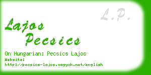 lajos pecsics business card